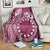 Kia Orana Cook Islands Blanket Tiare and Stars - Maroon