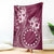 Kia Orana Cook Islands Blanket Tiare and Stars - Maroon