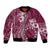 Kia Orana Cook Islands Bomber Jacket Tiare and Stars - Maroon