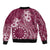 Kia Orana Cook Islands Bomber Jacket Tiare and Stars - Maroon