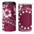 Kia Orana Cook Islands 4 in 1 Can Cooler Tumbler Tiare & Stars - Maroon