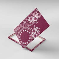 Kia Orana Cook Islands Canvas Wall Art Tiare and Stars - Maroon