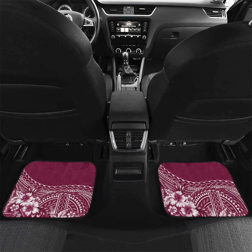 Kia Orana Cook Islands Car Mats Tiare and Stars - Maroon
