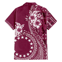 Kia Orana Cook Islands Family Matching Puletasi and Hawaiian Shirt Tiare and Stars - Maroon LT7 - Polynesian Pride