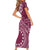 Kia Orana Cook Islands Family Matching Short Sleeve Bodycon Dress and Hawaiian Shirt Tiare and Stars - Maroon