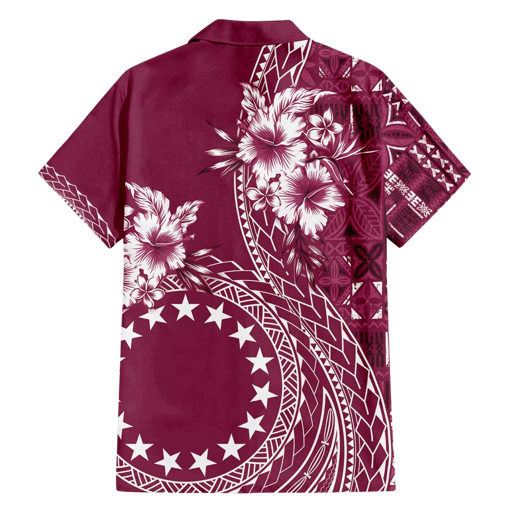 Kia Orana Cook Islands Family Matching Tank Maxi Dress and Hawaiian Shirt Tiare and Stars - Maroon