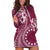 Kia Orana Cook Islands Hoodie Dress Tiare and Stars - Maroon