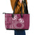 Kia Orana Cook Islands Leather Tote Bag Tiare and Stars - Maroon