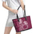 Kia Orana Cook Islands Leather Tote Bag Tiare and Stars - Maroon