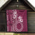 Kia Orana Cook Islands Quilt Tiare and Stars - Maroon