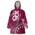 Kia Orana Cook Islands Wearable Blanket Hoodie Tiare and Stars - Maroon