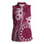 Kia Orana Cook Islands Women Sleeveless Polo Shirt Tiare and Stars - Maroon