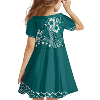 Kia Orana Cook Islands Family Matching Off Shoulder Maxi Dress and Hawaiian Shirt Tiare and Stars - Teal