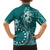 Kia Orana Cook Islands Family Matching Short Sleeve Bodycon Dress and Hawaiian Shirt Tiare and Stars - Teal