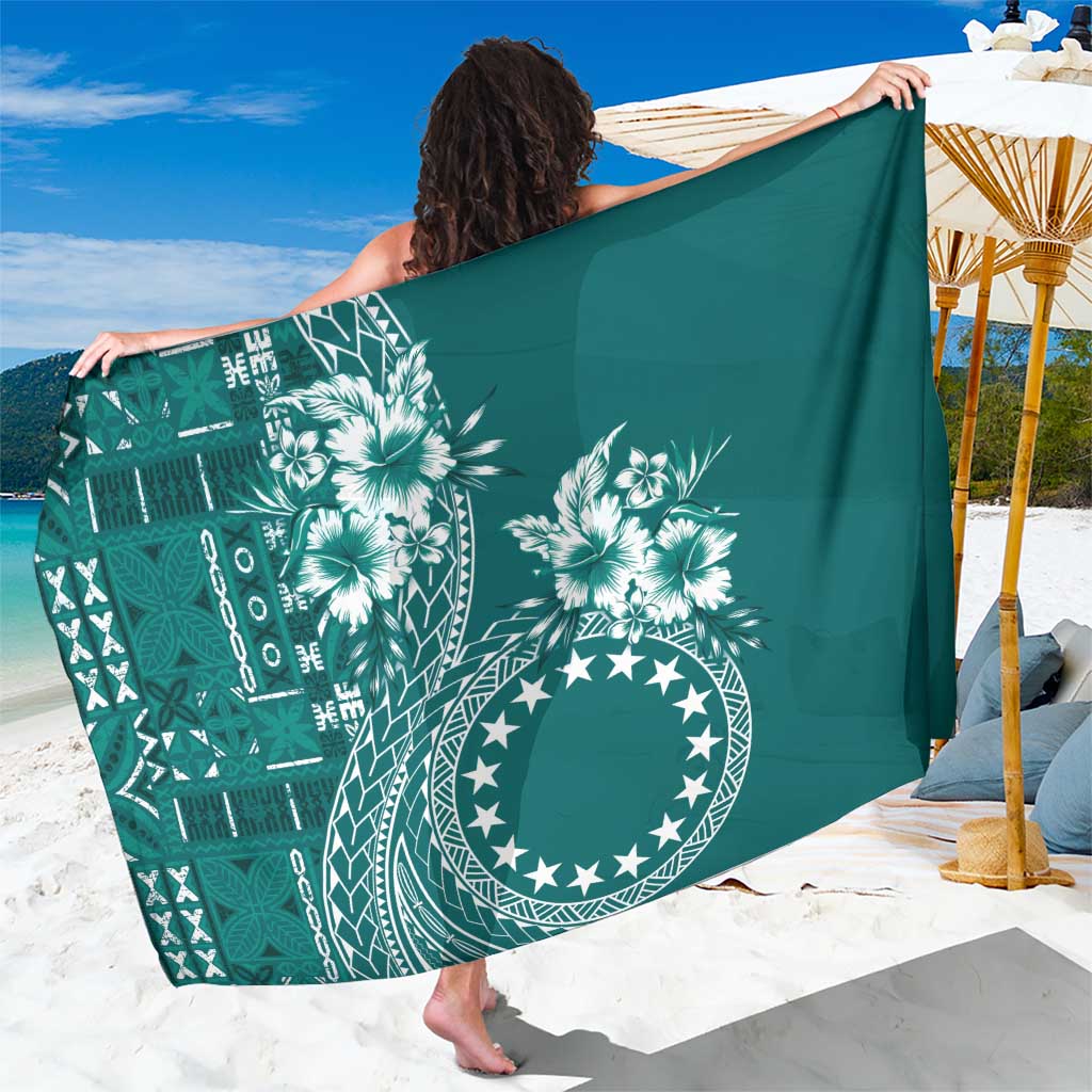 Kia Orana Cook Islands Sarong Tiare and Stars - Teal