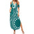 Kia Orana Cook Islands Summer Maxi Dress Tiare and Stars - Teal