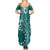 Kia Orana Cook Islands Summer Maxi Dress Tiare and Stars - Teal