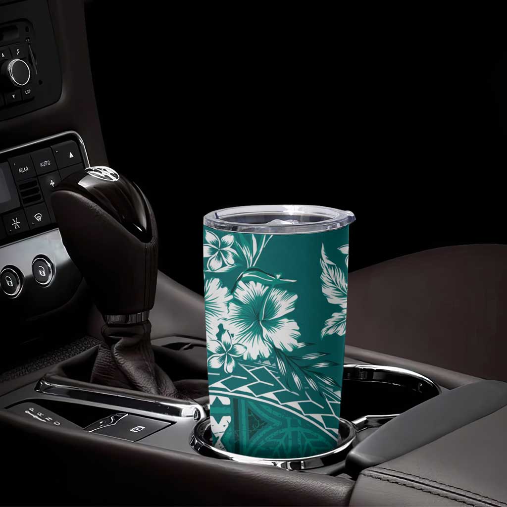 Kia Orana Cook Islands Tumbler Cup Tiare & Stars - Teal