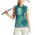 Kia Orana Cook Islands Women Sleeveless Polo Shirt Tiare and Stars - Teal