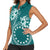 Kia Orana Cook Islands Women Sleeveless Polo Shirt Tiare and Stars - Teal