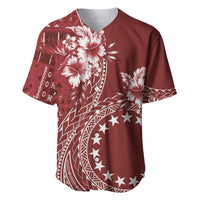 Kia Orana Cook Islands Baseball Jersey Tiare and Stars - Scarlet