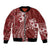 Kia Orana Cook Islands Bomber Jacket Tiare and Stars - Scarlet