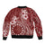 Kia Orana Cook Islands Bomber Jacket Tiare and Stars - Scarlet