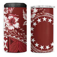 Kia Orana Cook Islands 4 in 1 Can Cooler Tumbler Tiare & Stars - Scarlet