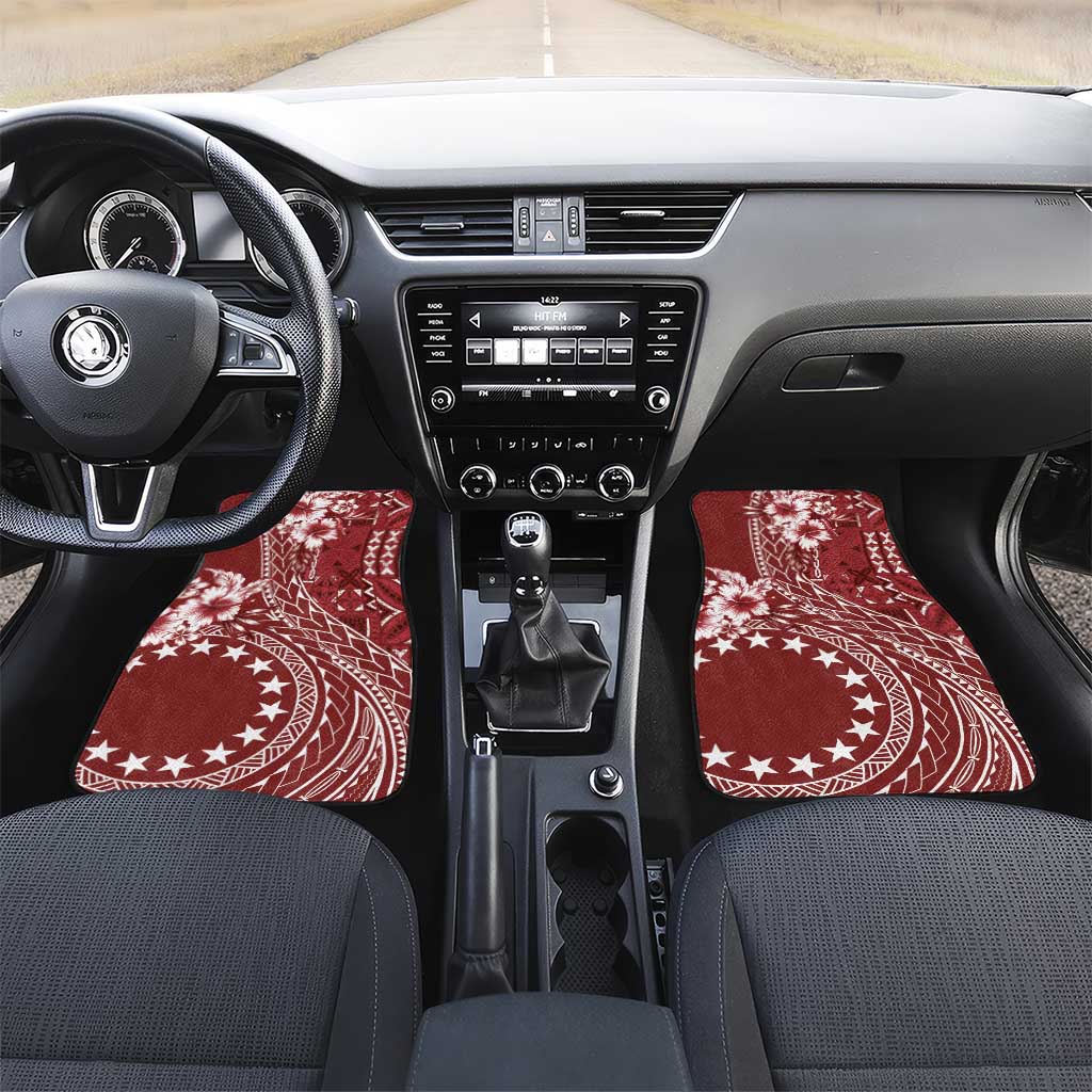 Kia Orana Cook Islands Car Mats Tiare and Stars - Scarlet