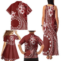 Kia Orana Cook Islands Family Matching Tank Maxi Dress and Hawaiian Shirt Tiare and Stars - Scarlet