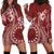 Kia Orana Cook Islands Hoodie Dress Tiare and Stars - Scarlet