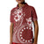 Kia Orana Cook Islands Kid Polo Shirt Tiare and Stars - Scarlet