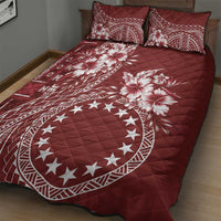 Kia Orana Cook Islands Quilt Bed Set Tiare and Stars - Scarlet