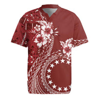 Kia Orana Cook Islands Rugby Jersey Tiare and Stars - Scarlet