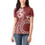 Kia Orana Cook Islands Women Polo Shirt Tiare and Stars - Scarlet