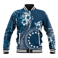 Kia Orana Cook Islands Baseball Jacket Tiare and Stars - Navy Blue