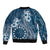 Kia Orana Cook Islands Bomber Jacket Tiare and Stars - Navy Blue