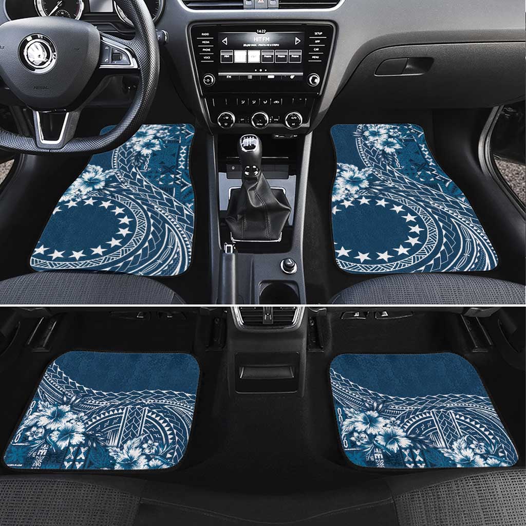 Kia Orana Cook Islands Car Mats Tiare and Stars - Navy Blue