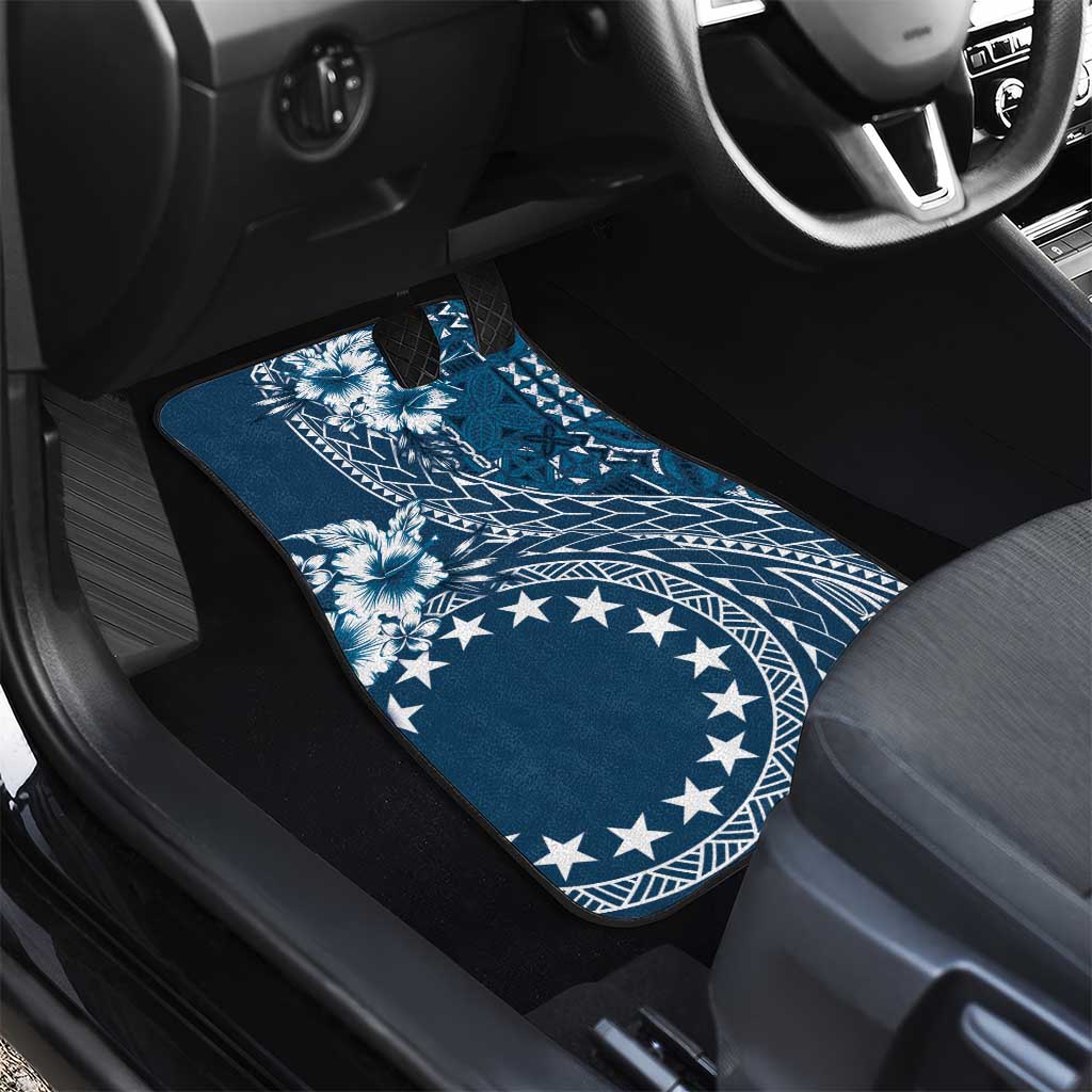 Kia Orana Cook Islands Car Mats Tiare and Stars - Navy Blue