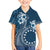 Kia Orana Cook Islands Family Matching Puletasi and Hawaiian Shirt Tiare and Stars - Navy Blue