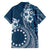 Kia Orana Cook Islands Family Matching Short Sleeve Bodycon Dress and Hawaiian Shirt Tiare and Stars - Navy Blue