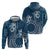 Kia Orana Cook Islands Hoodie Tiare and Stars - Navy Blue