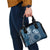 Kia Orana Cook Islands Shoulder Handbag Tiare and Stars - Navy Blue