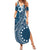 Kia Orana Cook Islands Summer Maxi Dress Tiare and Stars - Navy Blue