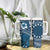 Kia Orana Cook Islands Tumbler With Handle Tiare & Stars - Navy Blue