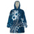 Kia Orana Cook Islands Wearable Blanket Hoodie Tiare and Stars - Navy Blue