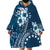 Kia Orana Cook Islands Wearable Blanket Hoodie Tiare and Stars - Navy Blue