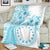 Kia Orana Cook Islands Blanket Tiare and Stars - Turquoise