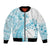 Kia Orana Cook Islands Bomber Jacket Tiare and Stars - Turquoise