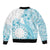 Kia Orana Cook Islands Bomber Jacket Tiare and Stars - Turquoise